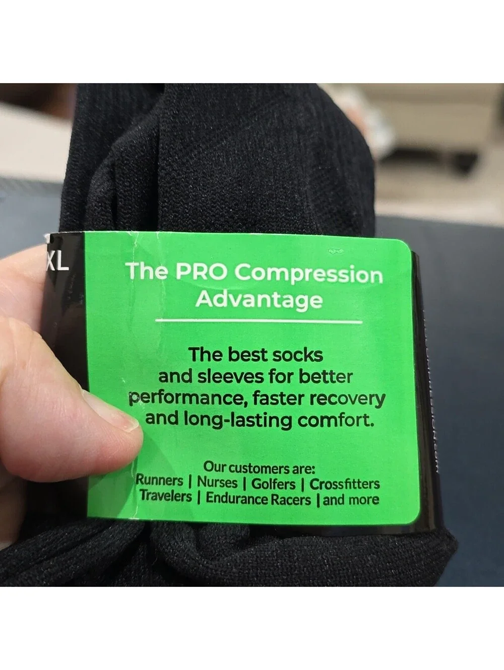 Pro Compression Marathon Knee Socks Black Size Large XLarge Run Nurse Teacher